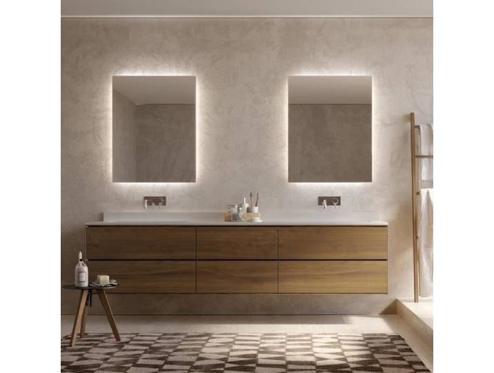 Miroir Rectangulaire Mural - Foxydry - Edge LED - 85x75x3 cm - LED - Aluminium - Design Contemporain