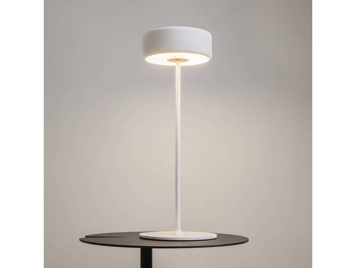Maytoni LED Tischlampe AI Collaboration, dimmbar, weiß / opal, für Wohn- / Esszimmer, Aluminium, Modern