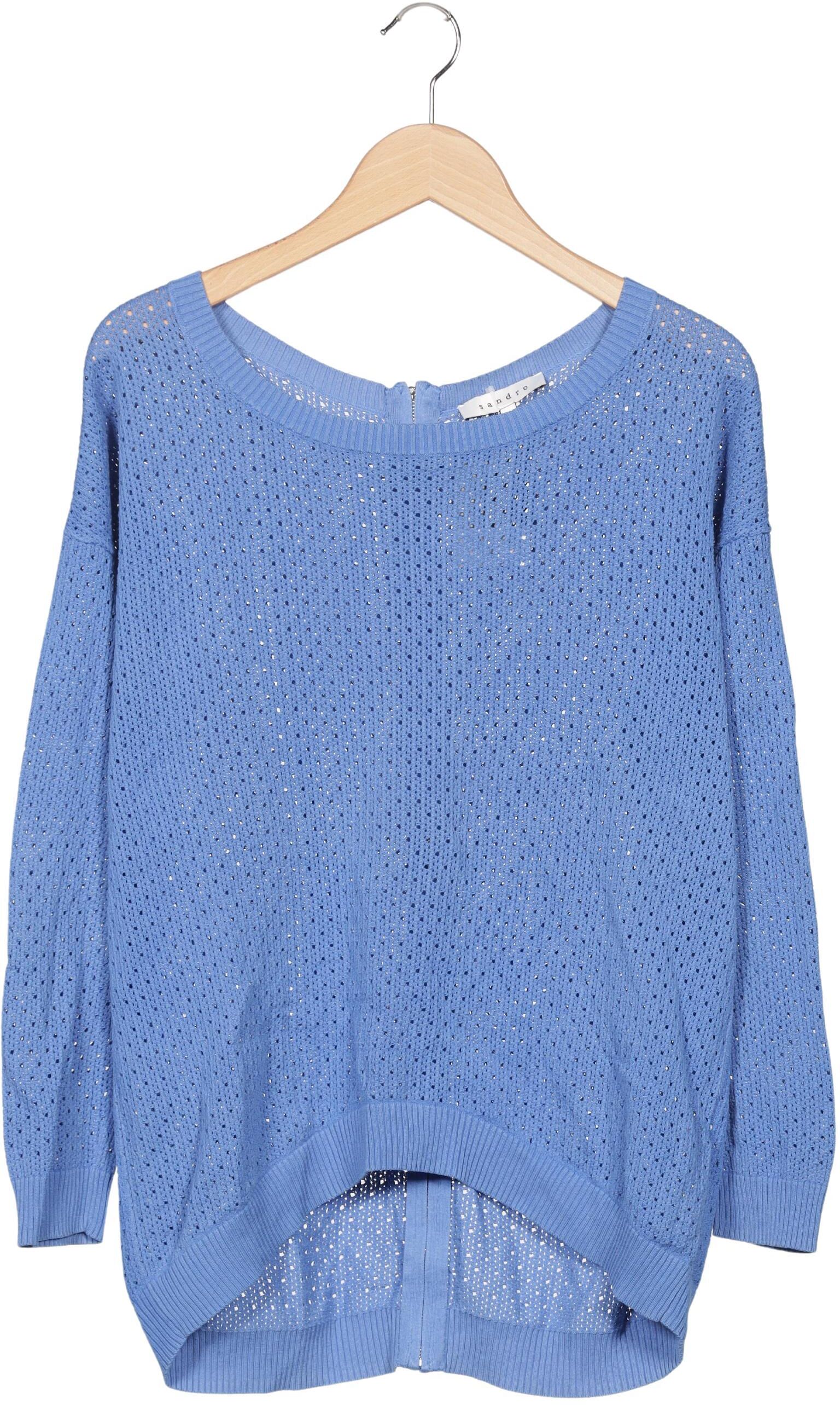 Sandro Damen Strickjacke, Hellblau, Gr. EU 38 (Sandro 2), Baumwolle - Second Hand