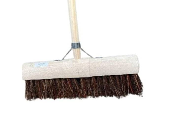 Synx Tools Gemeente bezem 45 cm - Straatbezem/Stadsbezem - Steel 160 cm - Harde natuurvezels - Bezemsteel - Bezems - Veger - Buitenbezem