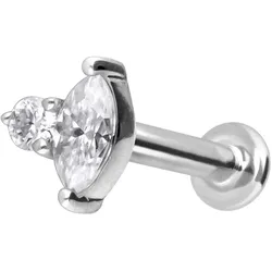 14 Karat Gold Labret mit Innengewinde MOISSANIT-DESIGN