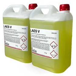 Pack 2 x 6 kg Profi-Spülmaschinenreiniger LAES-V (weiches/mittleres Wasser) für gewerbliche Spülmaschinen in Gastronomie und Großküchen.