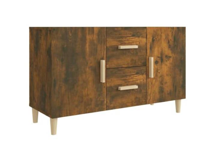 Kaorsrow Sideboard Räuchereiche 100x36x60 cm Holzwerkstoff Schrank Modernes Sideboard in Räuchereiche für Wohnzimmer und Flur, ausgestattet mit 2 Türen und 2 praktischen Schubladen.