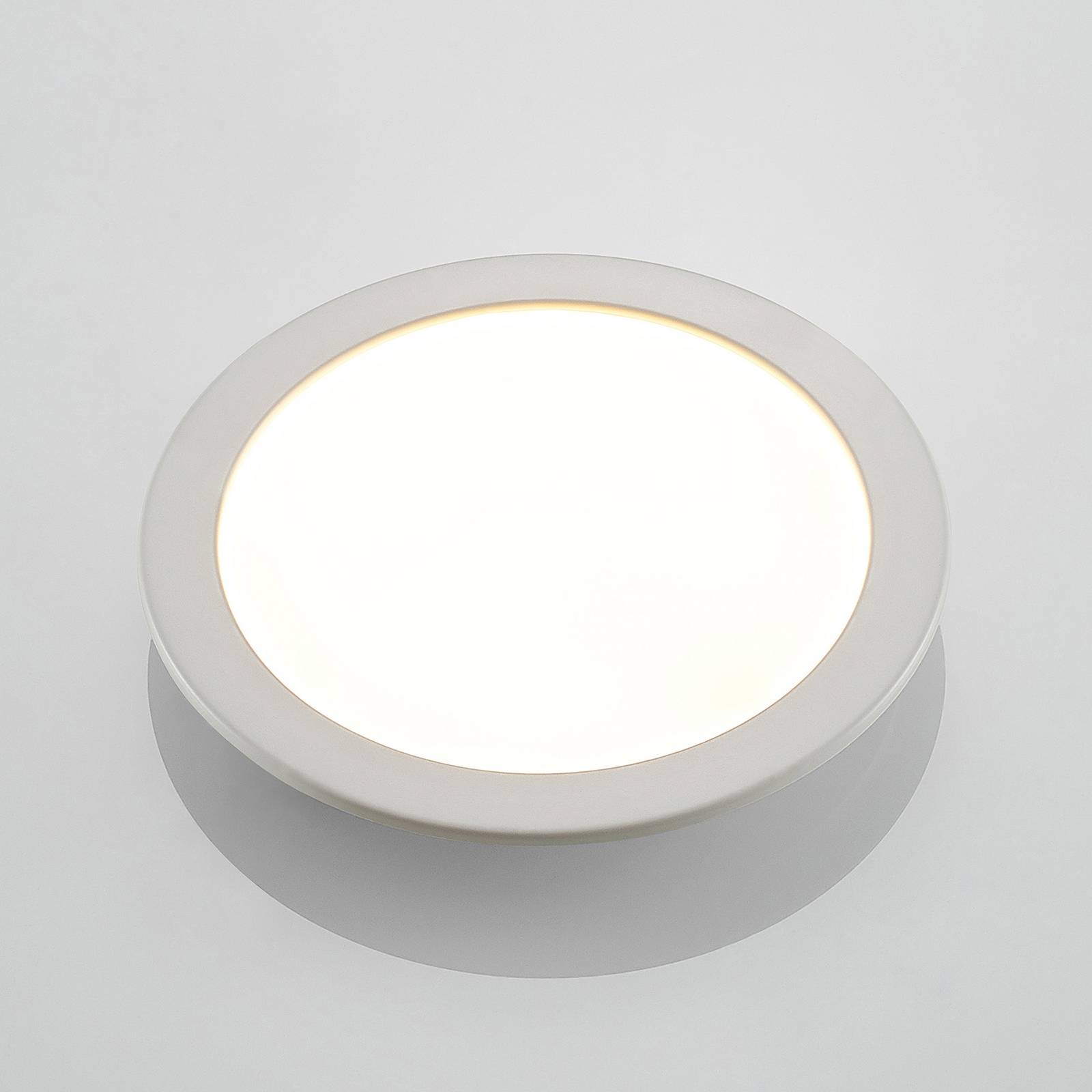 Prios LED-Einbaulampe Cadance, weiß, 24cm, 10er-Set, CCT Cadance PRIOS, dimmbar, weiß / opal, für Badezimmer, Aluminium, Modern