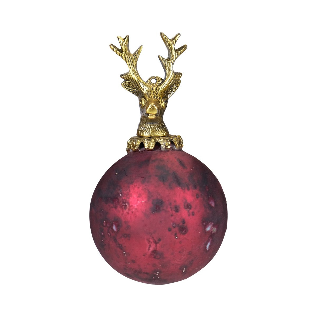 Mars & More Decoratie Hert Antiek Rood 8 cm