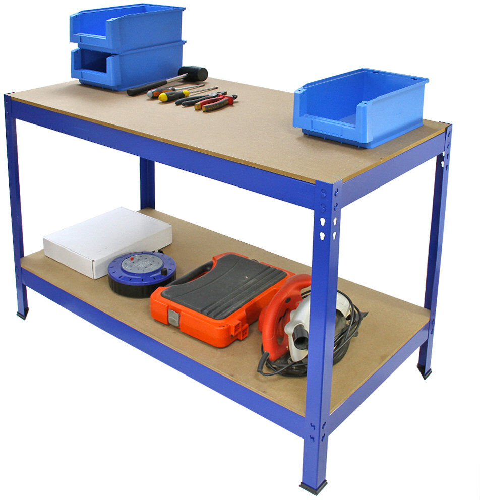 WFX Utility 100 cm W Steel Adjustable Height Shelving Unit Blue 90cm H X 100cm W X 60cm D