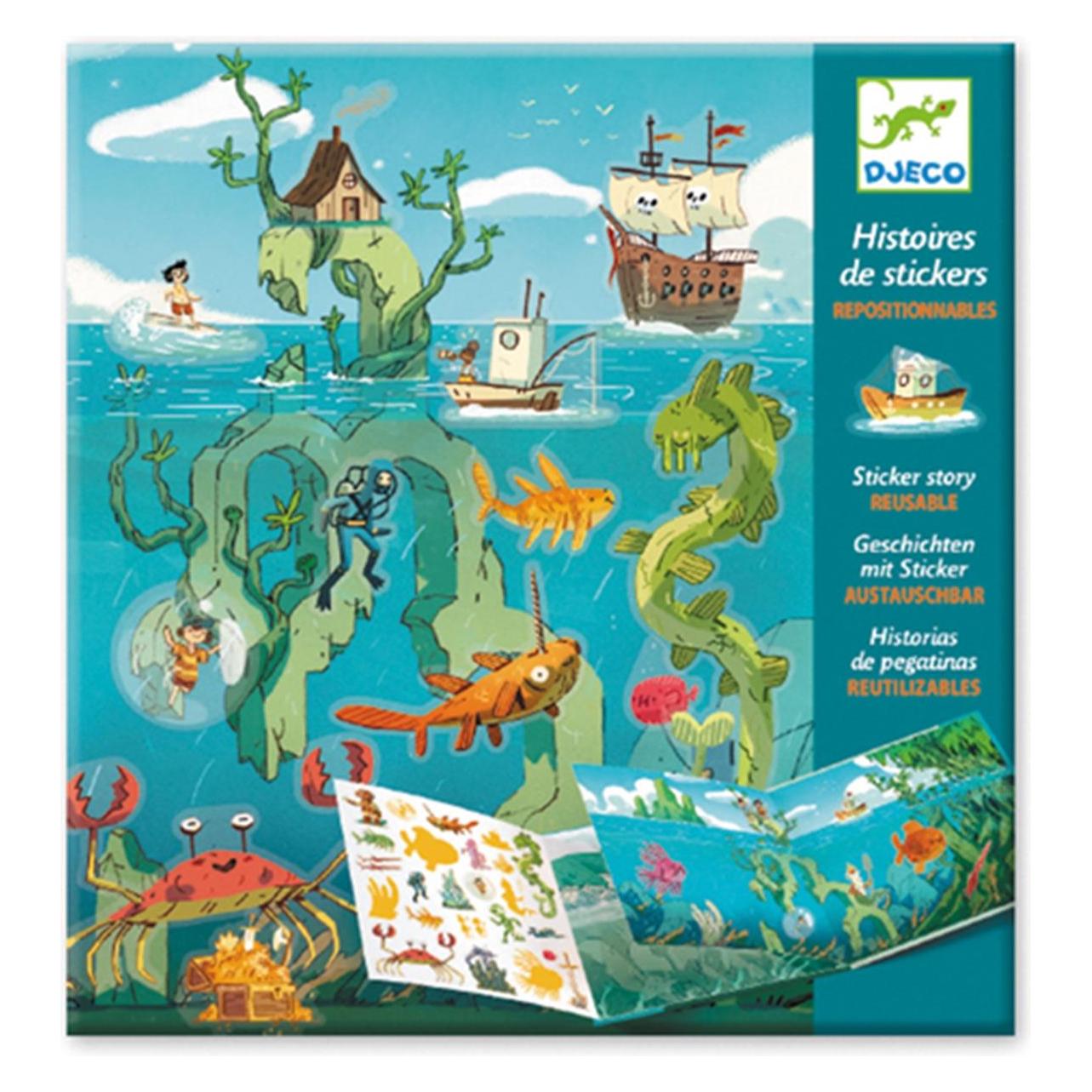 Djeco Geschichten mit Sticker Meeresabenteuer (50 Sticker) (5408953)