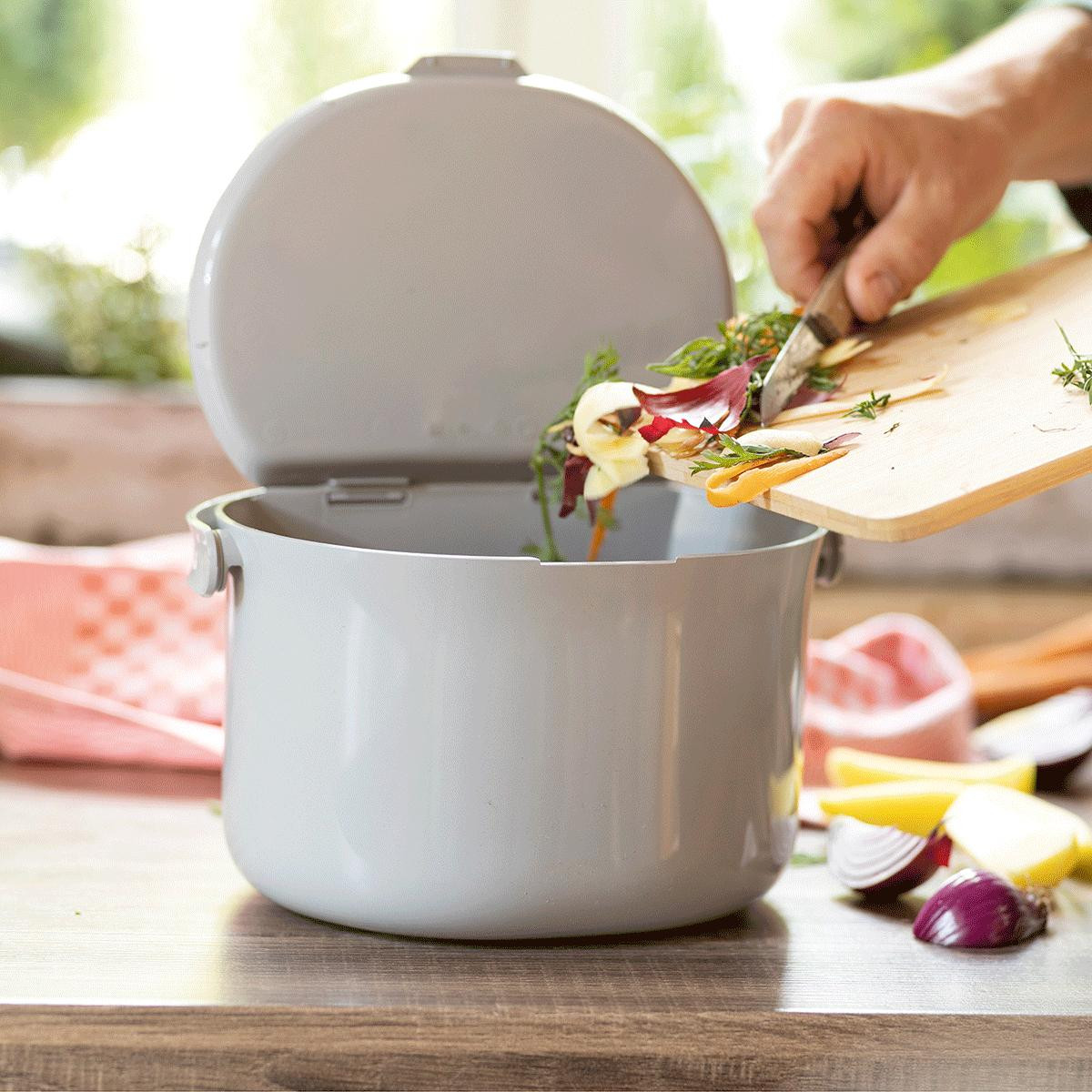 Skaza Daily Vuilnisemmer voor de keuken, 3,3 liter, lichtgrijs