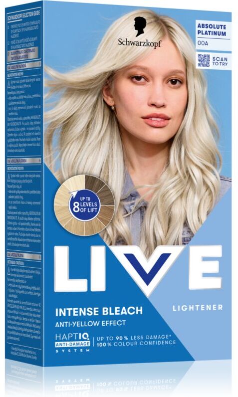 Schwarzkopf LIVE Intense Bleach décolorant pour cheveux 00A Absolute Platinum 1 pcs