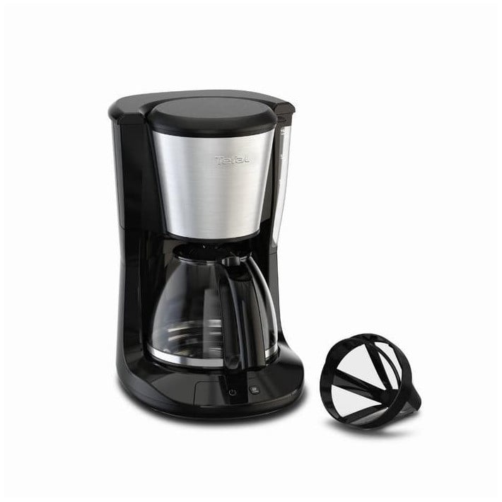 Tefal Subito CM5S1DE0 koffiezetapparaat voor filterkoffie, 1,25 liter, zwart, roestvrij staal