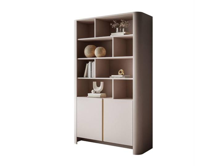 Lookway Standregal Destiny Kaschmir, zweitürig mit offenen Regalböden, 103x170x39 cm, Wohnzimmer, Regale, Bücherregale