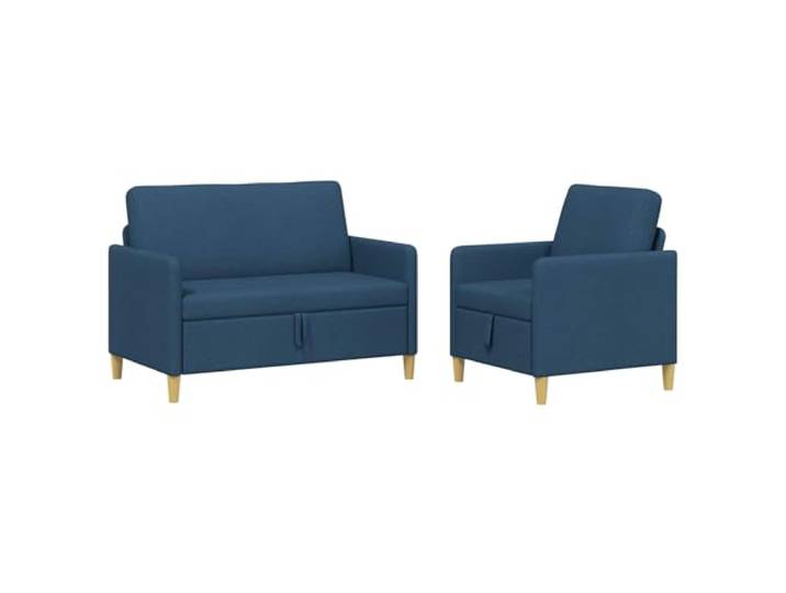 GHVBNMF Sofa Set mit Stauraum 2-Teilig Couch Garnitur Blau Polyester Praktisches Polstermöbel Set mit verstecktem Fach für Wohnzimmer und Gästezimmer. Langlebiger Metallrahmen in Blau.