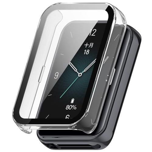 Wigento Beschermhoes voor Honor Band 9 en H9 Hardglas, Transparant