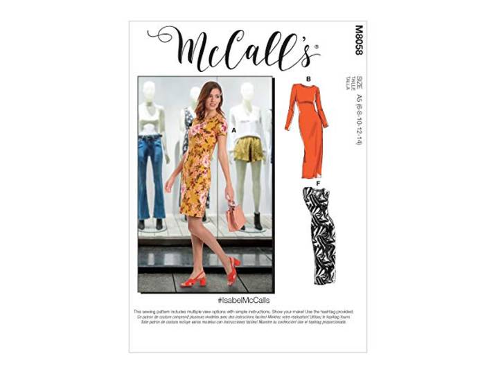 McCalls patroon M8058A5 Misses' gebreide trui jurken A5 (6-8-10-12-14), verschillende