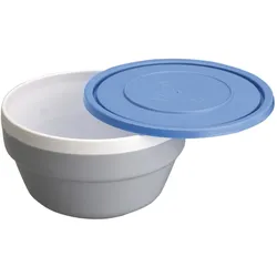 Lacor Doppelwandige Schüssel mit Polycarbonatdeckel, Schüssel + Schale, Blau, Mehrfarbig, Weiss, Grau