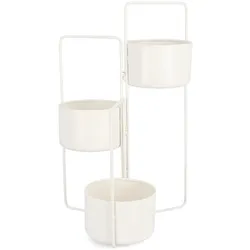 Blumenkasten Keyra aus Metall, modern und faltbar, Weiß, für Outdoor, pulverbeschichtet