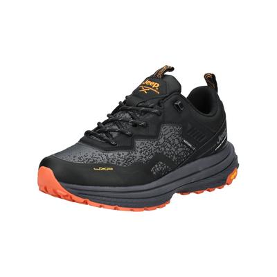 Sneaker JEEP "Jeep Sneaker Lederimitat/Textil", Herren, Gr. 41, schwarz (schwarz kombi), Lederimitat, Textil, Schuhe Sneaker