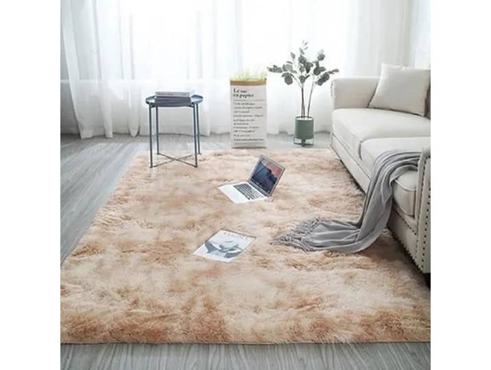 Tapis Shaggy - 160x230 cm - Beige - Peluche - Synthétique - Uni