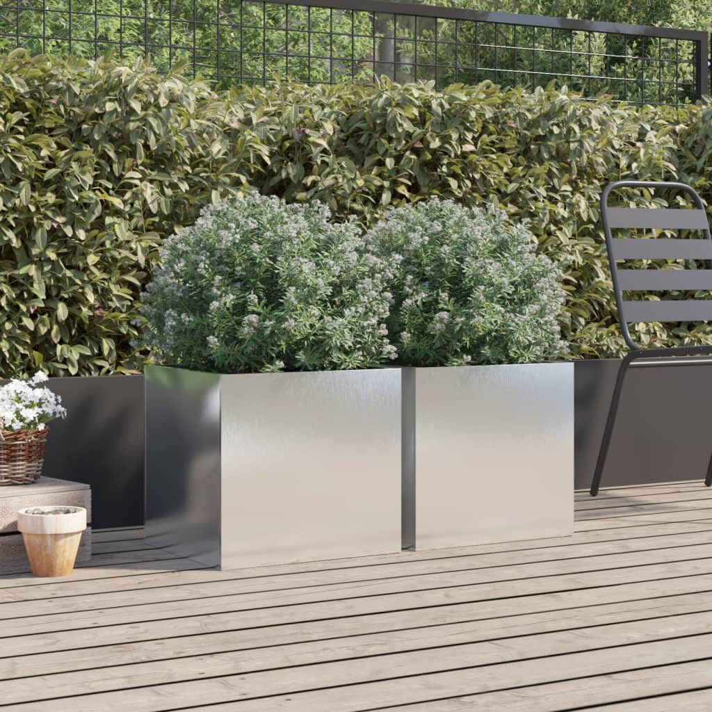 Latitude Run Planter Steel Stainless Steel 18.1"H x 19.3"W x 18.5"D