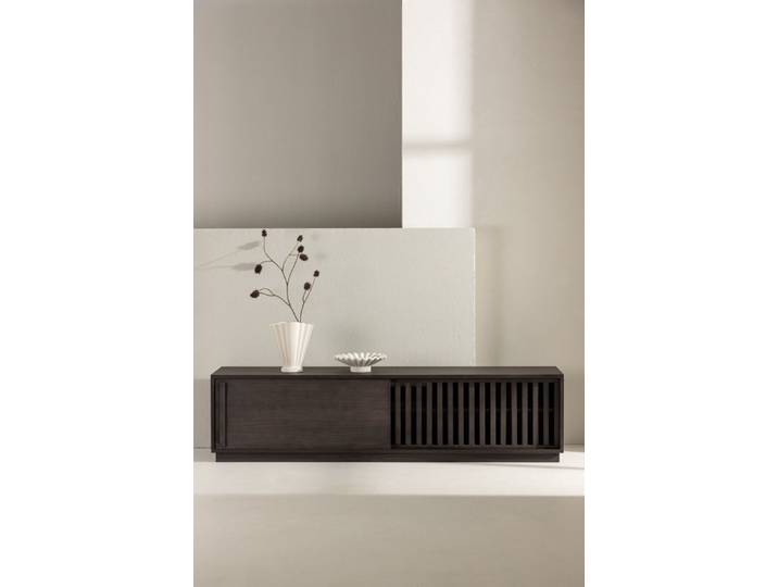 Venture Home TV-Bank Lugo, TV-Bank, Skandinavisch, Breite 180 cm, TV-Möbel, Lackierung, dunkel, wohnlich, stilvoll, einladend