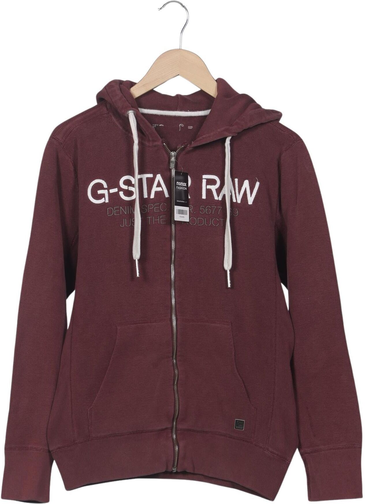 G Star RAW Herren Kapuzenpullover, Bordeaux, Gr. M, Baumwolle - Second Hand