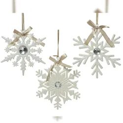 Christmas Decorations 1 Christbaumschmuck Schneeflocke 15cm Kunststoff Schleife Weihnachtsbaumschmuck
