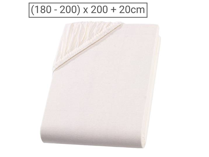 Topper Übergrösse Premium Qualitäts-Jersey Fixleintuch, natur, 200 x 200 cm