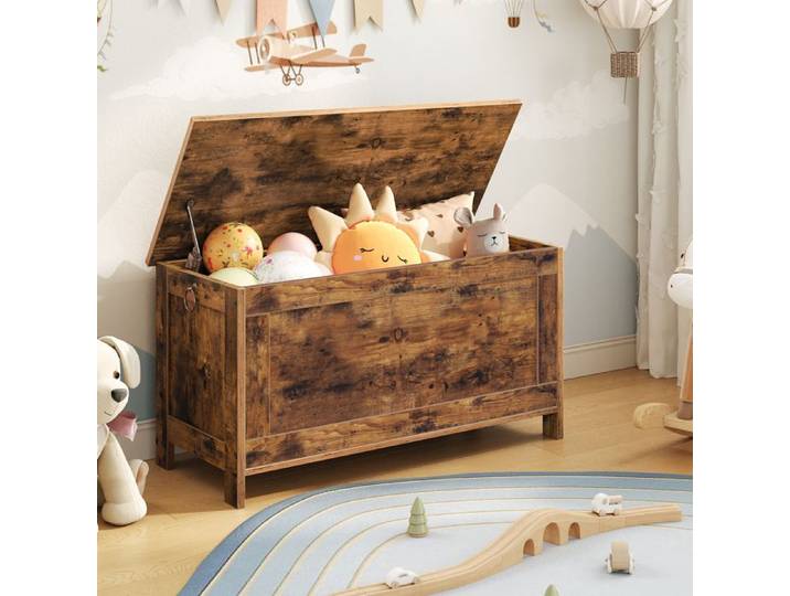 Coffre de Rangement - HOOBRO - HU-XI-201 - Charnieres de Sécurité - 76x40x48 cm - Vintage