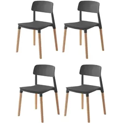 Stuhl 4er-Set   ¦ schwarz ¦ Maße (cm): B: 45 H: 75