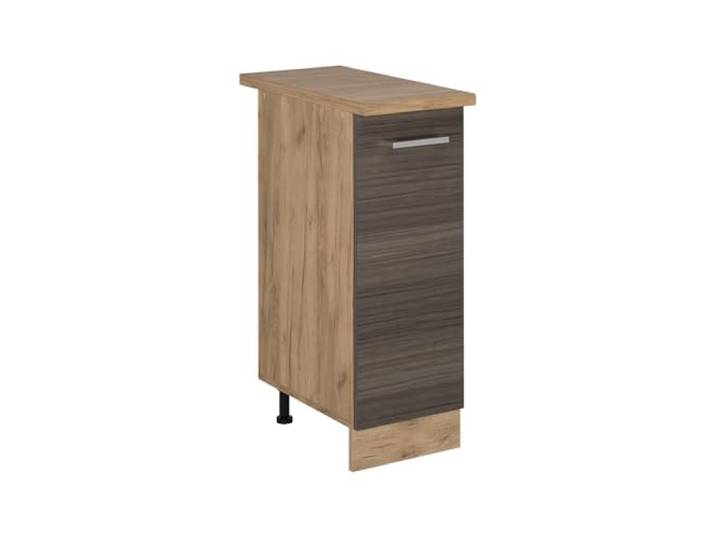 Vicco Apothekerschrank R-Line , Edelgrau/Goldkraft Eiche 30 cm 1 Auszug · Arbeitsplatte Eiche · Höhenverst. Füße · 2 Einlegeböden · Frei kombinierbar
