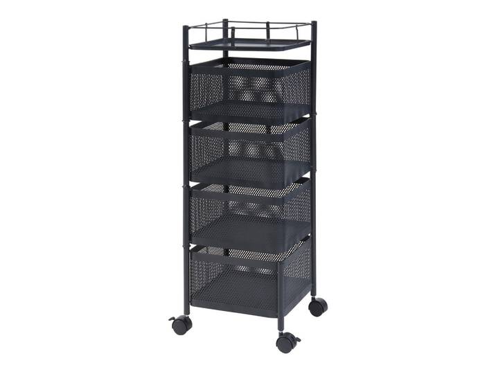 [en.casa] Rollwagen Sunndal, Schwarz, Metall, Rollen, 27x79.5x27 cm, Esszimmer, Servierwagen