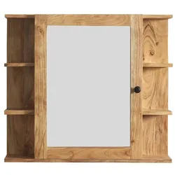 WOLFMÖBEL Spiegelschrank Cross Holz Braun Akazie