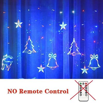 Uplift Picks Moon And Star LED Curtain Lights For Christmas And New Year Decor multicolor (b)