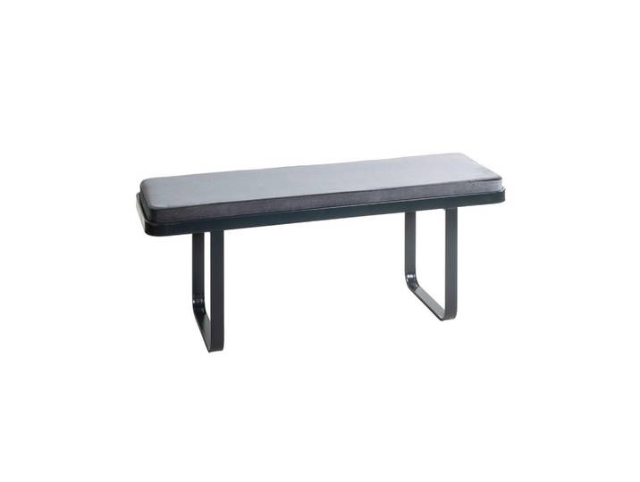 Sitzbank, Anthrazit, Metall, 1-2-Sitzer, 115x48x36 cm, Esszimmer, Bänke, Sitzbänke