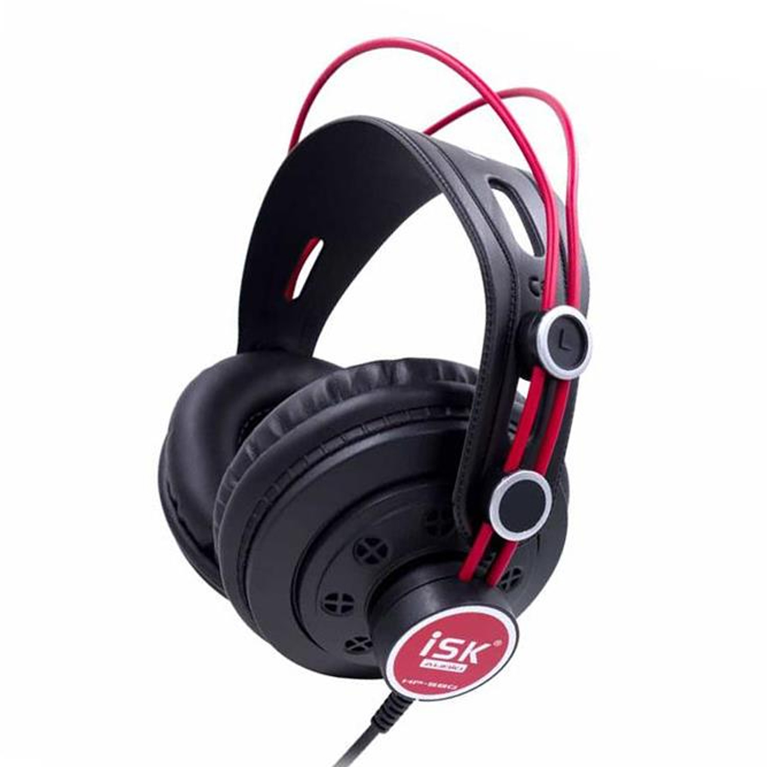 ISK HP-580 Hoofdtelefoon, bekabeld, over-ear, gesloten, zwart-rood