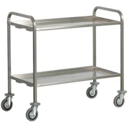 Fimar Servicewagen Schwerlasttransport - 2 Edelstahlböden Kapazität 200 kg - Abmessungen 92x67x98(h) cm - Räder ø125 mm