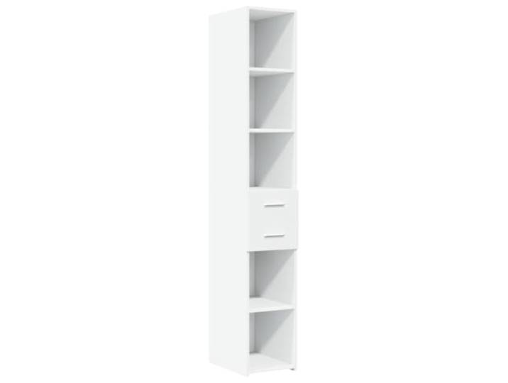Fisinber Highboard Weiß 30x42,5x185 cm Schrank aus Holzwerkstoff Schlanker Beistellschrank für Wohnzimmer und Schlafzimmer mit viel Stauraum und robuster Pflegeleichtigkeit.
