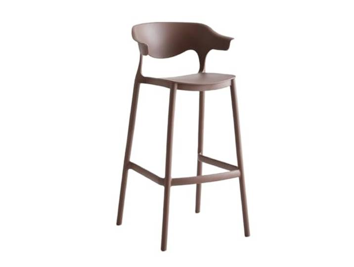 VNCdfhETs Barstuhl Barhocker Mit Rückenlehnen Stapelbare Hohe Esszimmerstühle Aus Kunststoff Barhocker(Coffee)