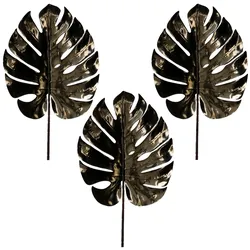 CREATIV green künstliche Pflanze Splitphiloblatt, 75cm, antik silber, 3er Set