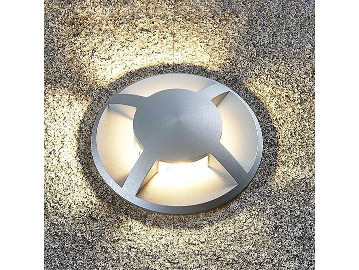 Luminaire encastré dans le sol Milara, 4 sorties de lumière, GU10 - Lucande - Terrasse - Moderne - Aluminium - Rond