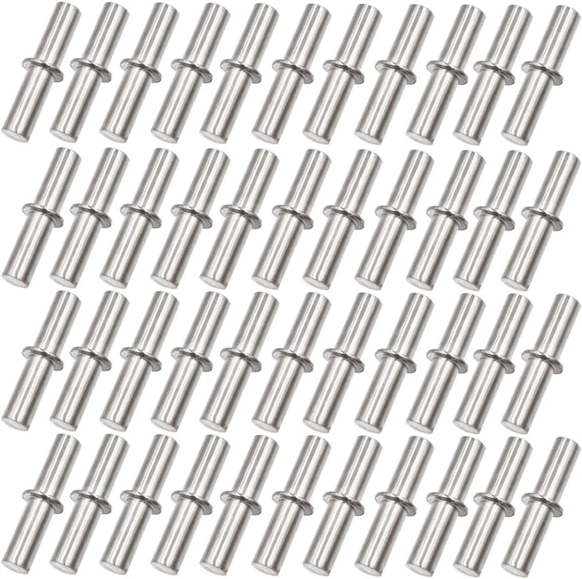 100 stuks metalen plankspelden in zilver, 5 x 25 mm, voor kledingkast-, boeken- en keukenplanken