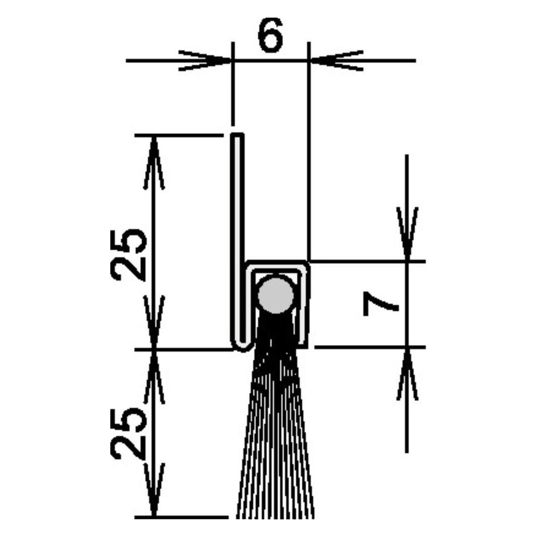 Athmer Bürstentürdichtung Länge 1250 mm Rosshaar mixed (4-310-025-1250)