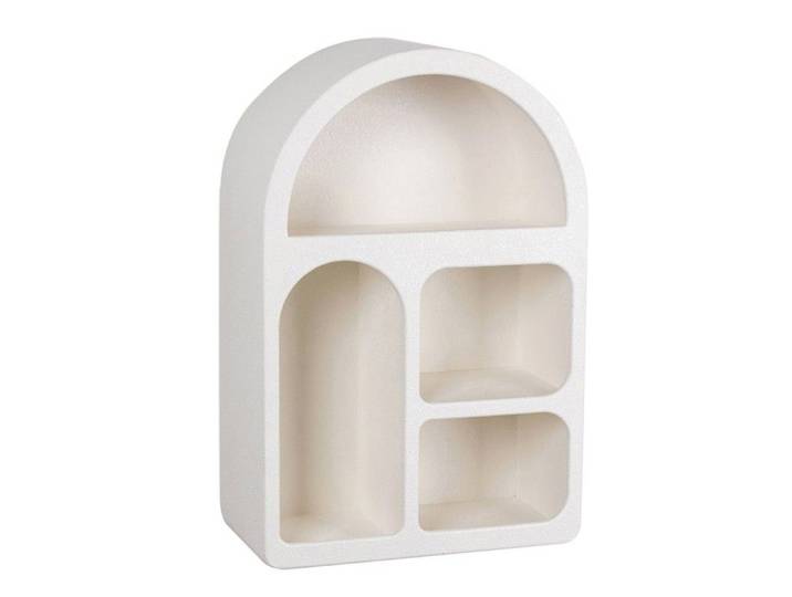 Étagère murale design Arrondi en Bois Mdf Blanc Écru de 60cm