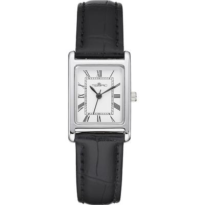 Quarzuhr TEMPIC, schwarz (schwarz, weiß), Armbanduhren, Damen, silberfarben, Quarzuhr, Armbanduhr, Damenuhr, analog