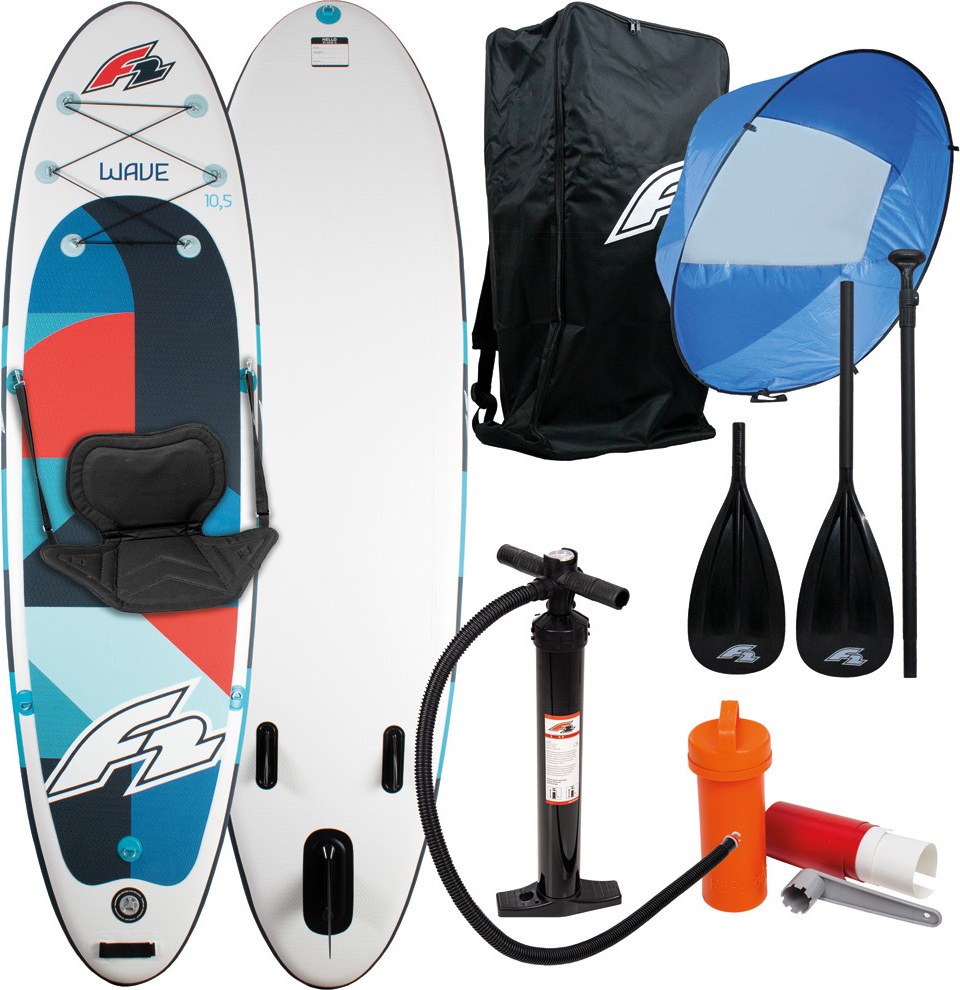 F2 Stand Up Paddle-SET (inkl. Sitz & Segel) 320cm Wave blue rund 10,5"