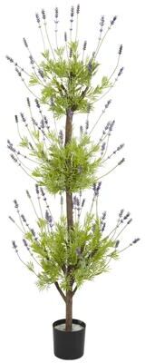 Nearly Natural Silk 4-foot Potted Lavender Topiary Tree