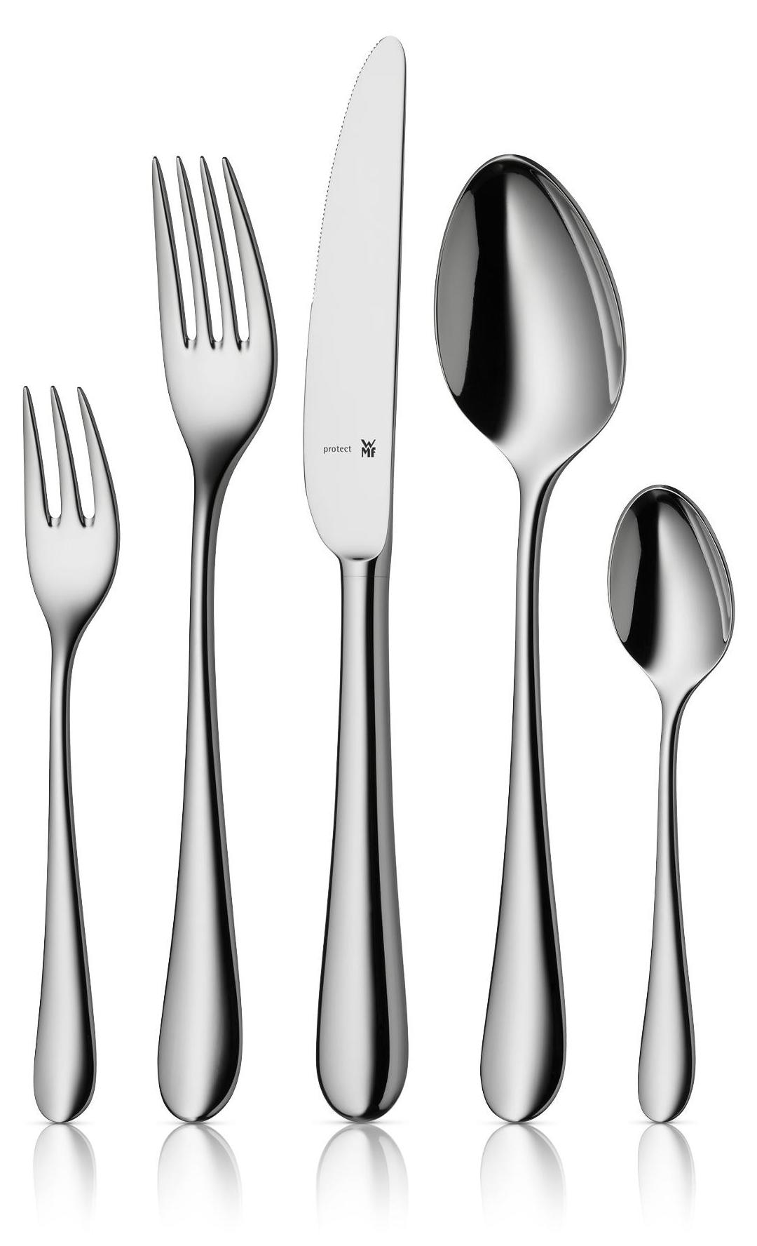 WMF 11.4000.6341 Merit Cromargan protect 66-teiliegs Besteck-Set Edelstahl