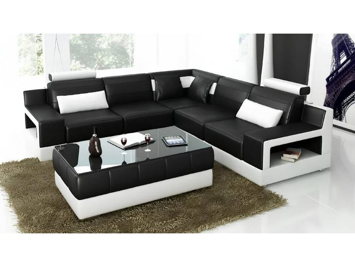 Xlmoebel Ecksofa Ledersofa in Polster-Optik mit hochwertiger Verarbeitung und Stil, Ecksofa, Hergestellt in Europa