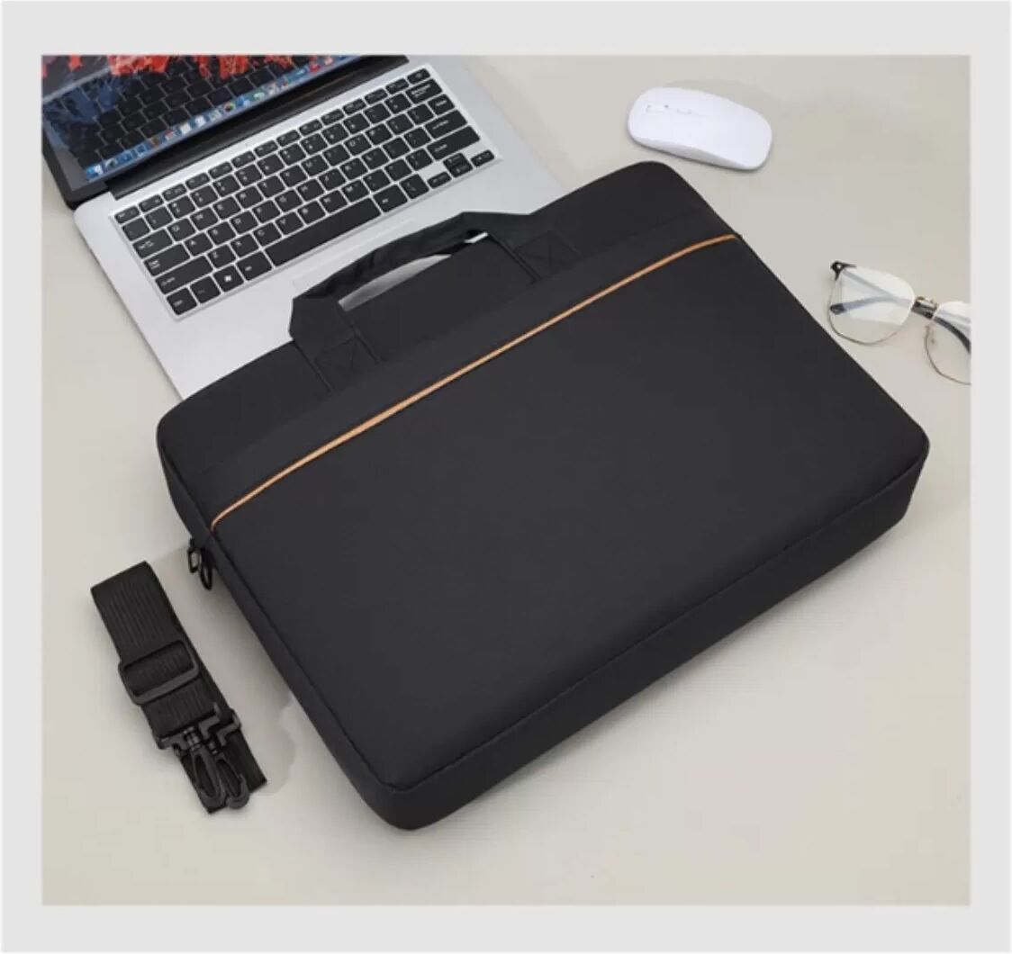 INF 14.1 inch Business-Laptoptasche für Herren – Oxford-Gewebe, Leicht, Mehrfachfächer, Große Kapazität Schwarz