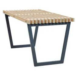 Siesta Gartentisch aus gehobelten Treibholz Latten und Gestell aus feuerverzinktem Stahl in Anthrazit in Größe 138 x 76,5 x 72 cm